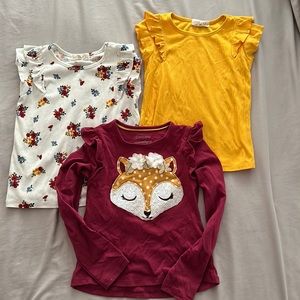 Bundle of 3 Girls’ Ruffle Sleeve Tops